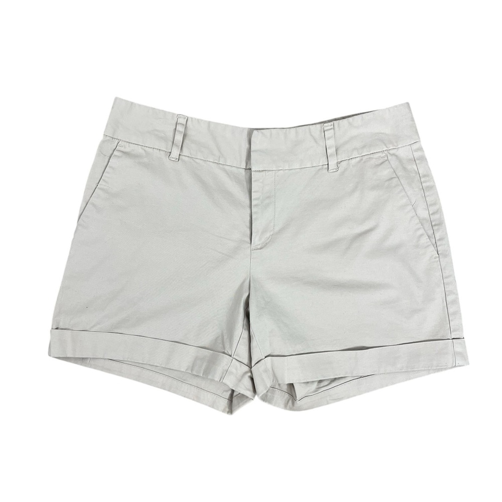 Maison Jules | Maddie Everyday Short Khaki Bermuda Rolled Hem Cuff Hook Closure